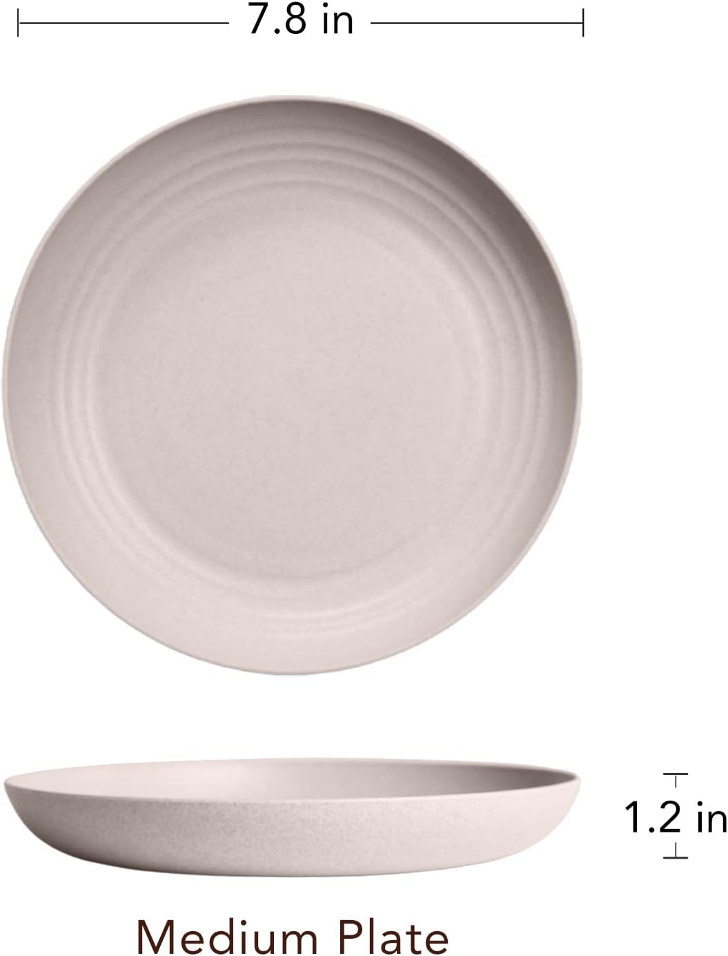 GreenandLife Lightweight Wheat Straw Plates 4Pack