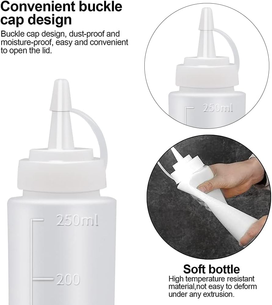 Abnaok Condiment Squeeze Bottles 2-Pack Durable Ergonomic