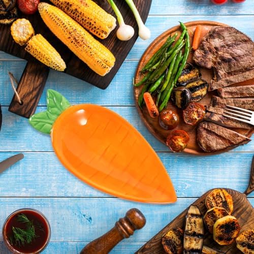 Carrot-Shaped Porcelain Serving Bowls Set for Snacks Dips