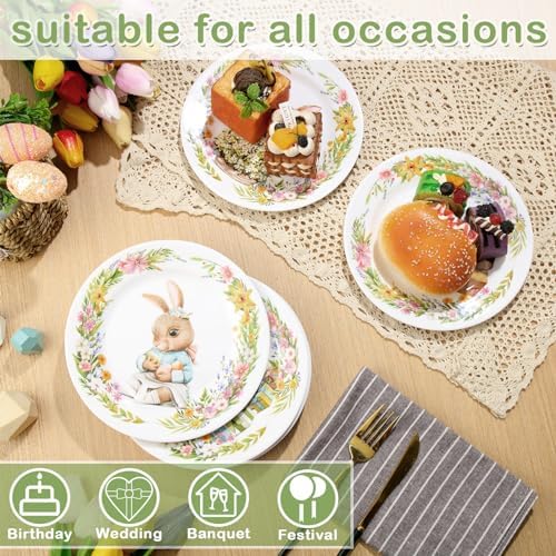 8 Pcs Easter Bunny Salad Plates Assorted Designs