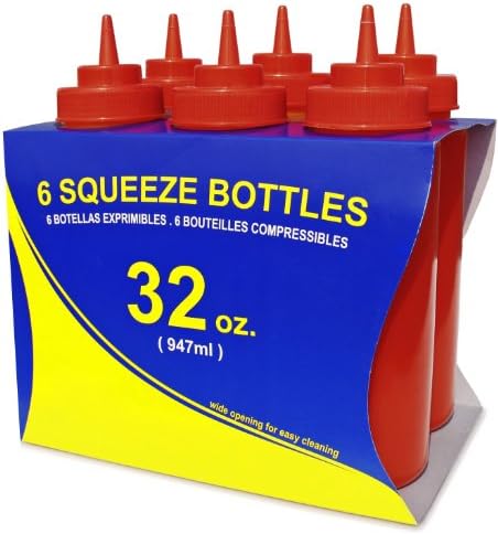 New Star Foodservice Squeeze Bottles Pack of 6 Red