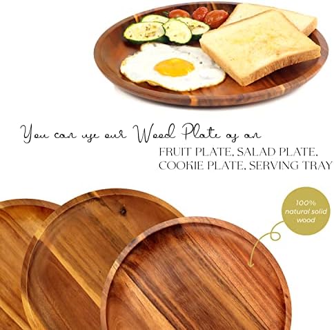 Handcrafted Acacia Wooden Plates for Dishes Entertaining