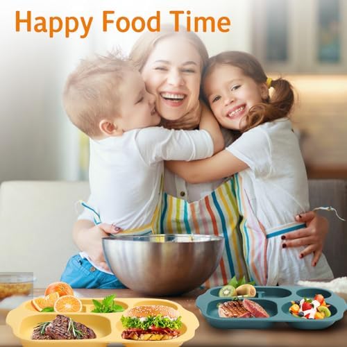 8-Piece Divided Plates Set for Kids Adults and Entertaining Use