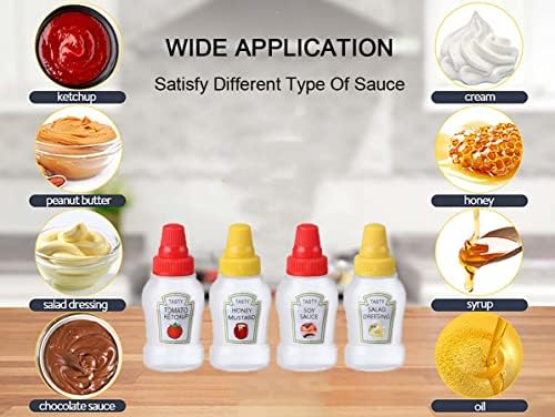 4PC Mini Condiment Squeeze Bottles Set