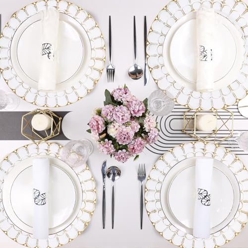 Antique White 12-Piece Dinner Plates in Style