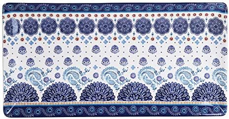 Bico Blue Talavera 18-inch Ceramic Serving Platter
