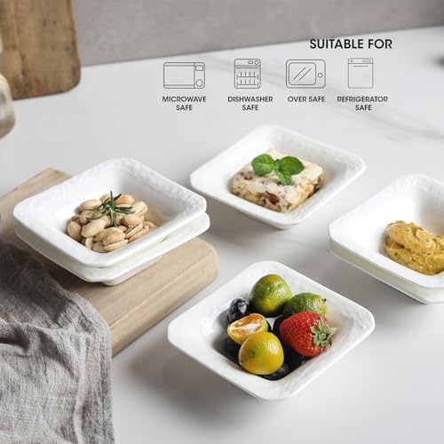 Feenmai Ceramic Dipping Bowl Set of 6 4 oz Square Serving Bowls
