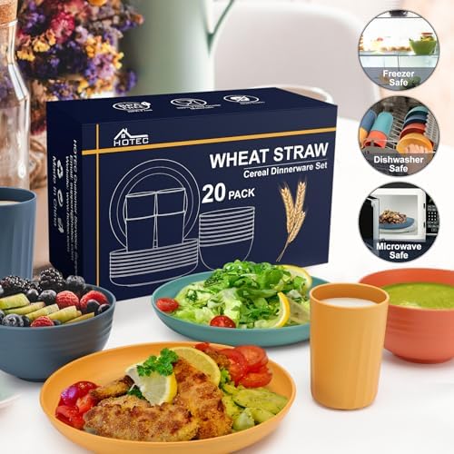 HOTECH 20-Piece BPA-Free Dinnerware Set