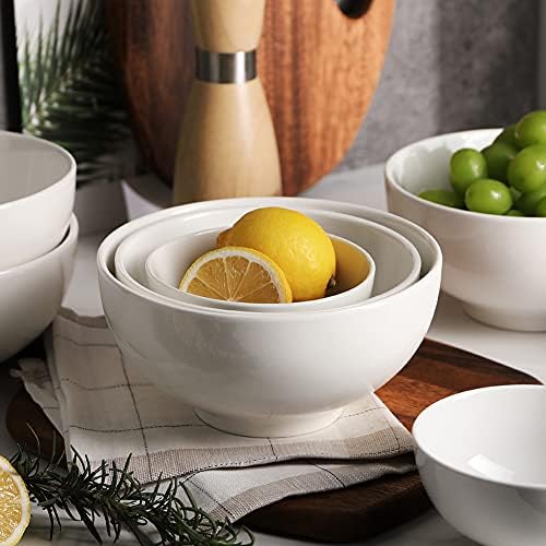 Stackable Porcelain Serving Bowls for Home Kitchen