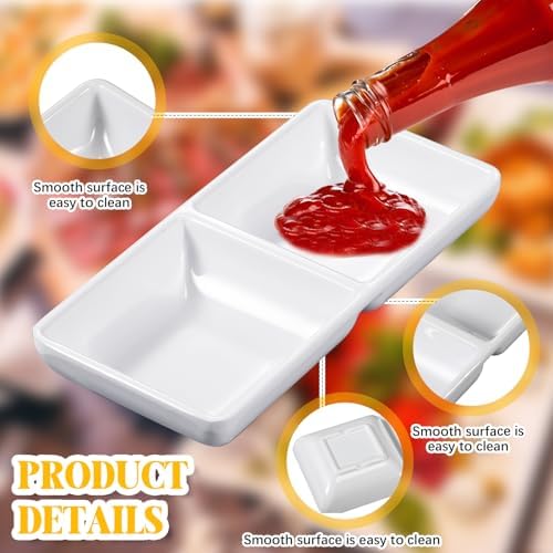 Stylish Dual Compartment Sauce Bowls for Kitchen Dining