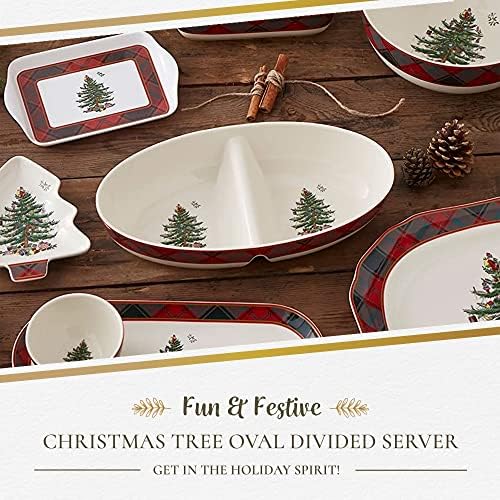 Spode Christmas Tree Tartan Divided Dish