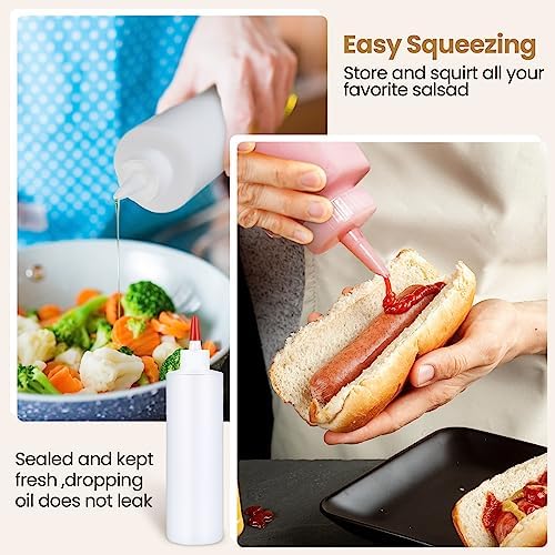 Yaomiao 30-Pack 16oz Squeeze Bottles for Condiments