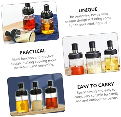 3Pcs 250ml Kitchen Seasoning Bowl Set Condiment Squeeze Bottle