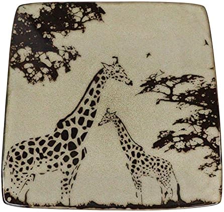 Ebros Gift Pack Of 2 Safari Grasslands Giraffe Mother And Calf Salad Plates