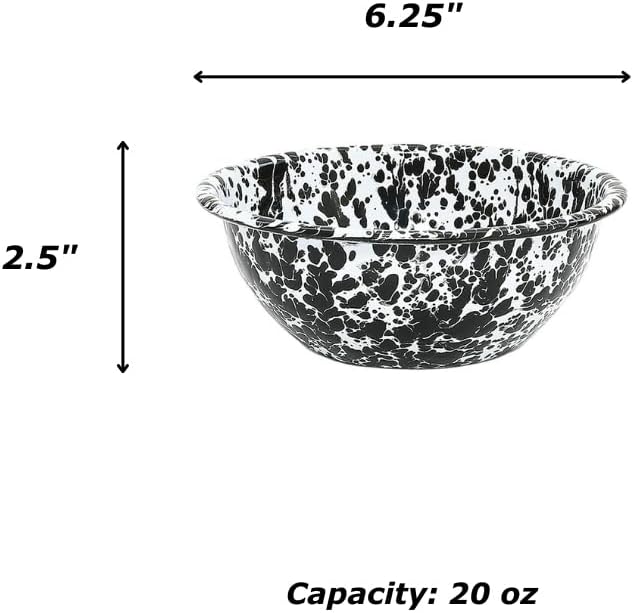 Crow Canyon Home Set of 4 Cereal Bowls BlackWhite Splatter
