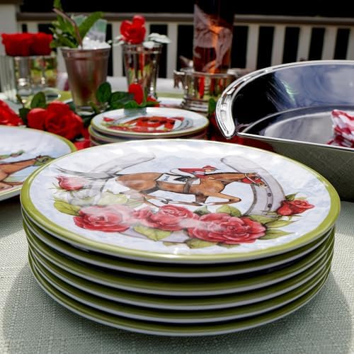 Silver Coast Elegant 6-Piece Melamine Plates Set for Kitchen Dining