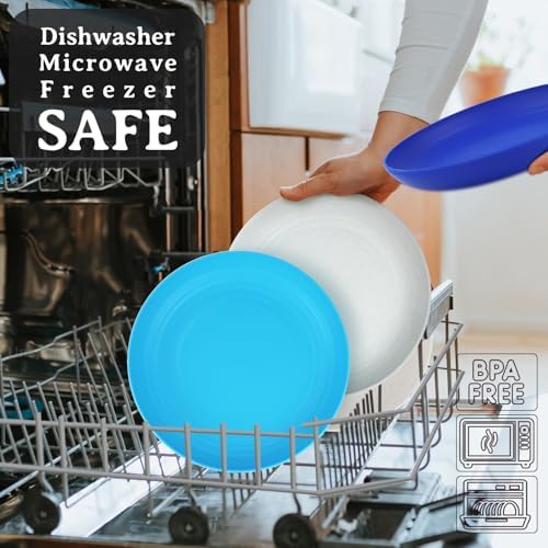 Homienly Deep-Dish Dinner Plate Set 8-Piece 9-inch Microwave Dishwasher Safe