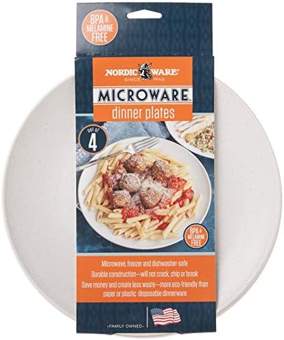 Nordic Ware 4-Piece White Dinner Plates for Microwave