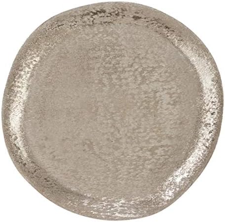 Modern Brushed Aluminum 13 Set of 4 Charger Plates Silver