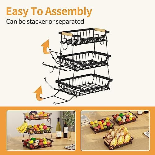 Gillas 3-Tier Countertop Fruit Basket