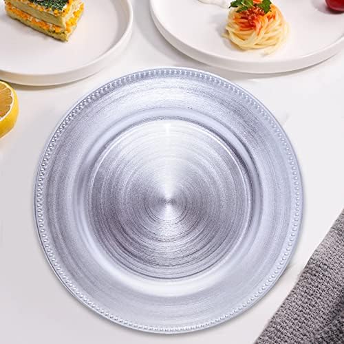 13 Inch Bead Charger Plates 10PCS Set Metallic Silver