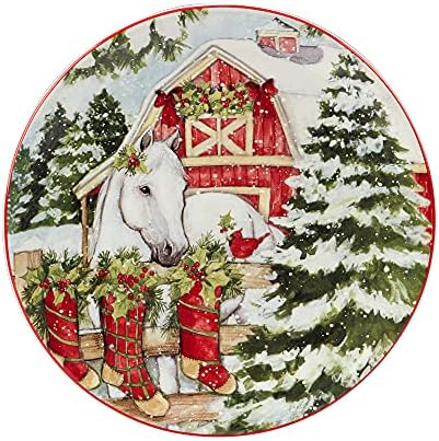 Certified International Homestead Christmas Salad Plate - 9 Durable Diners Delight