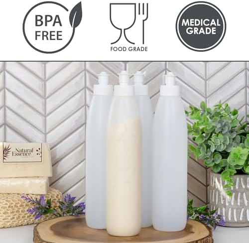 8-Ounce Squeeze Bottle Set HDPE Plastic Dish soap more