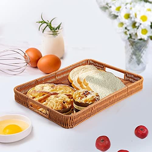Yarlung 3 Pack Woven Baskets Serving Trays with Handles