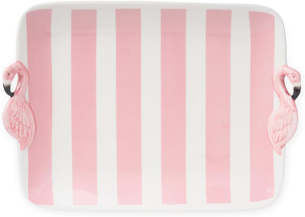 Godinger Flamingo Serving Tray Elegant Pink Design for Home and Kitchen