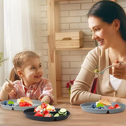 GreenandLife Premium 4PCS Divided Plates Microwave dishwasher and freezer safe