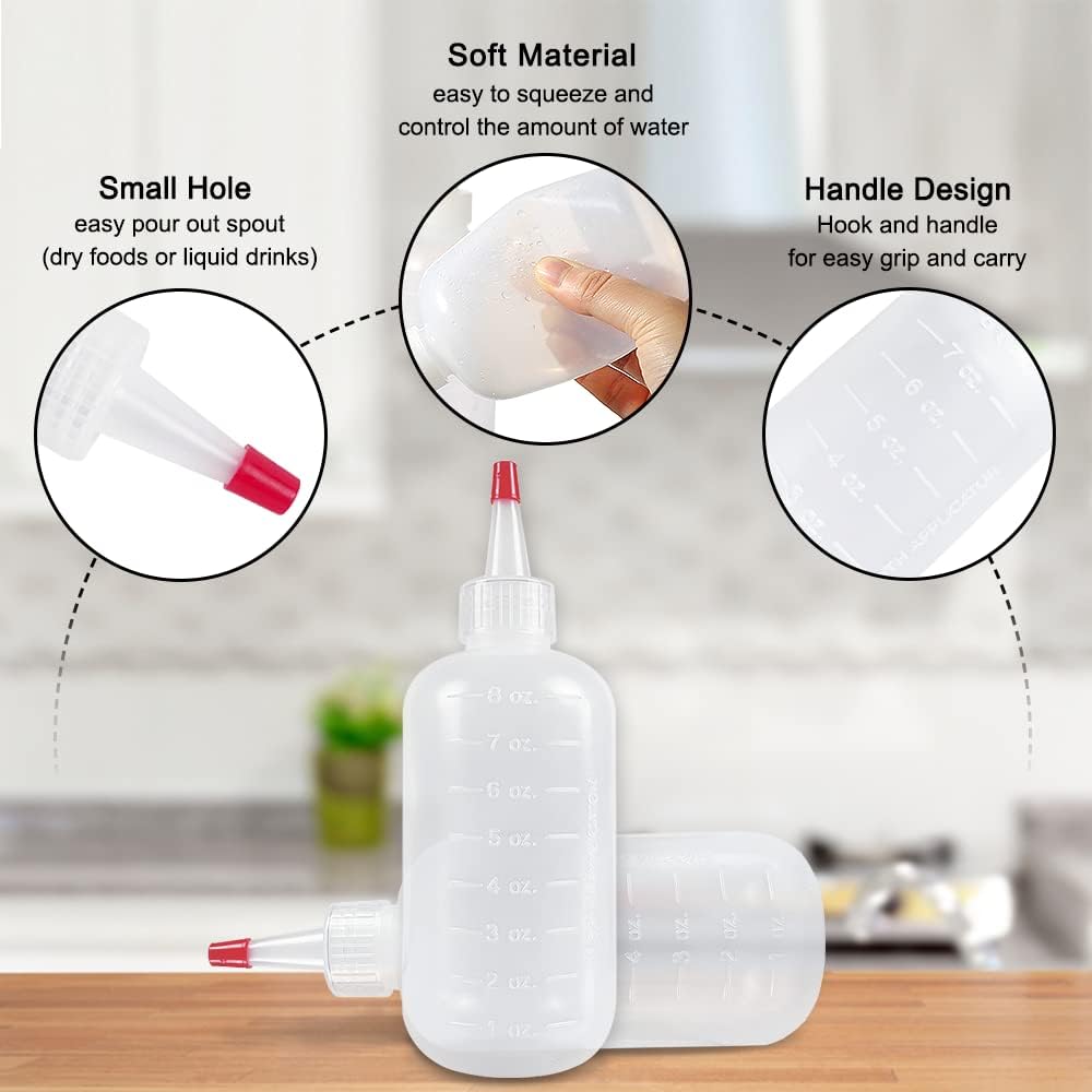Seewavom 8-Piece Squeeze Bottle Set for Kitchen Crafts