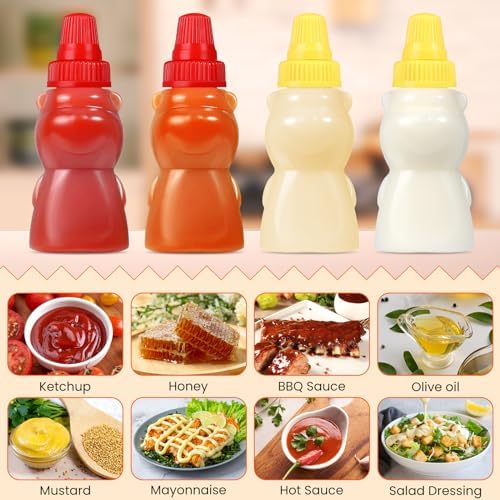4-Piece Bear-Shaped Condiment Bottles