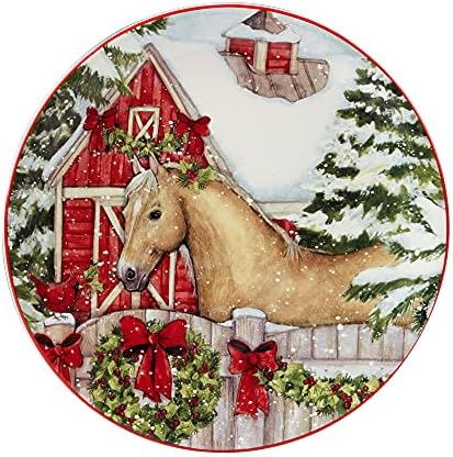 Certified International Homestead Christmas Salad Plate - 9 Durable Diners Delight