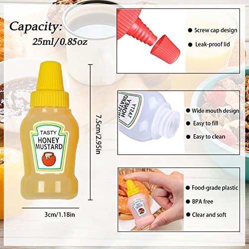 4PC Mini Condiment Squeeze Bottles Set