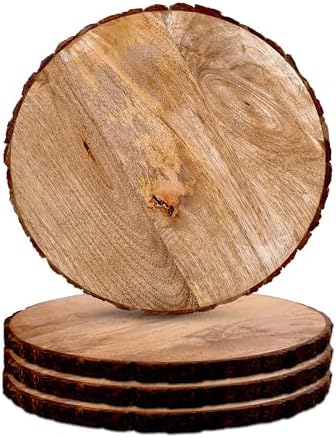 Cleentable Mango Wood Appetizer Plate 4-Pack