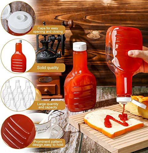 30 Pack of 16oz Salad Dressing Squeeze Bottles with White Flip Top