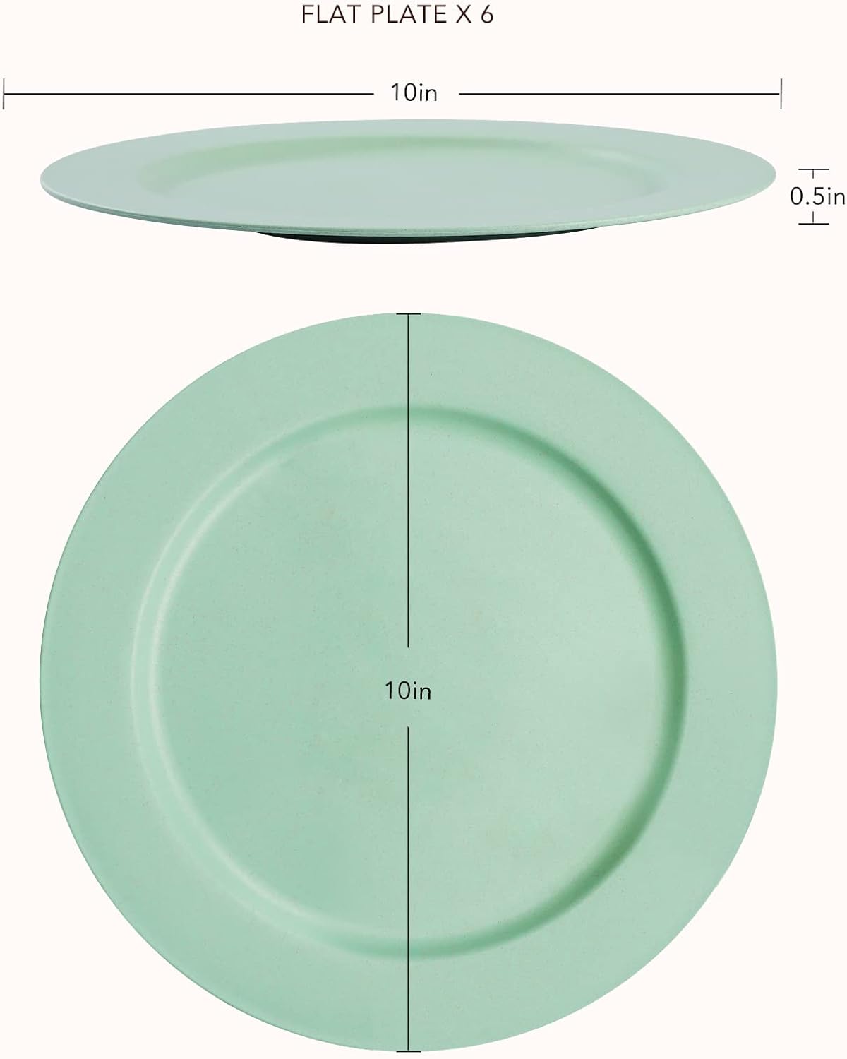 10inch6pcs GreenAndLife Reusable Dinner Plates
