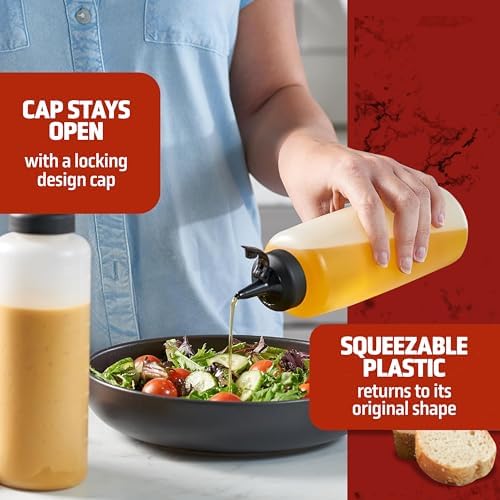 Set of 6 Sleek Condiment Squeeze Bottles