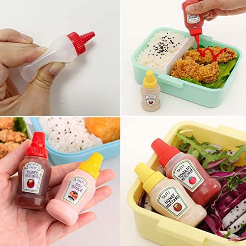 4PC Mini Condiment Squeeze Bottles Set