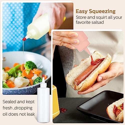 Jinei 60-Piece 8 Oz Squeeze Bottle Set