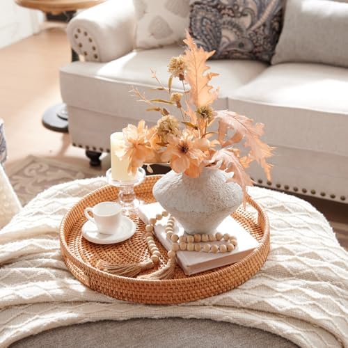 Hand-woven rattan serving tray for desserts elegant and durable