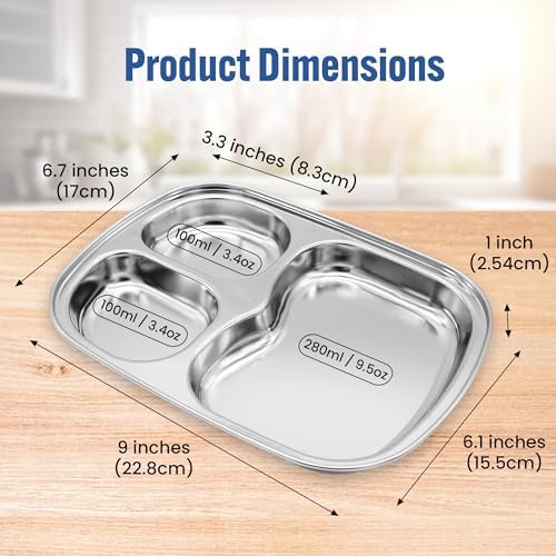 Fam 3-Compartment tray compact safe for toddlers and kids