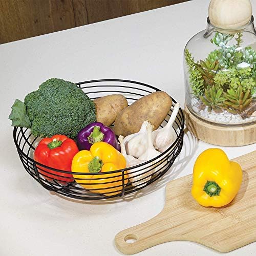 CAXXA Black Wire Fruit Bowl with Durable Powder Coating