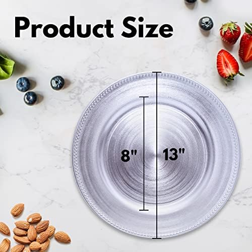 13 Inch Bead Charger Plates 10PCS Set Metallic Silver