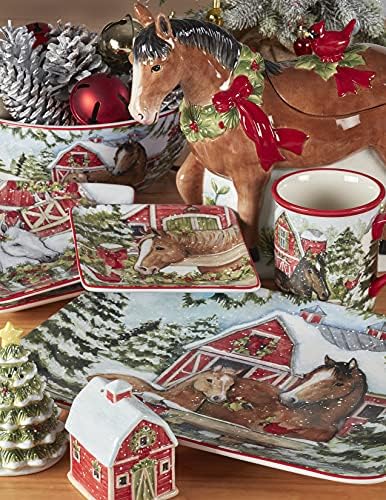 Certified International Homestead Christmas Salad Plate - 9 Durable Diners Delight