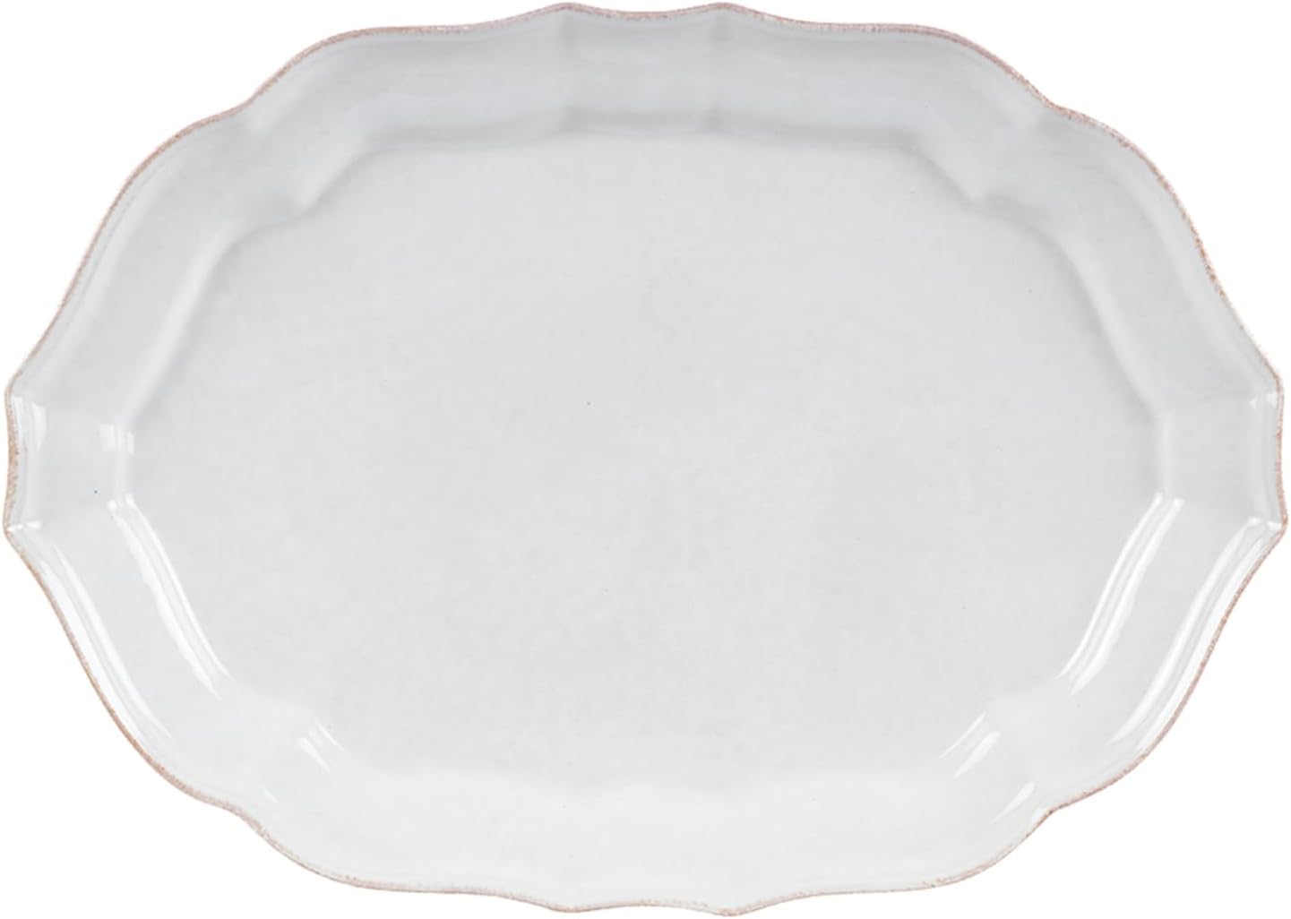 Casafina Ceramic Stoneware 14 Oval Platter - Impressions Collection White