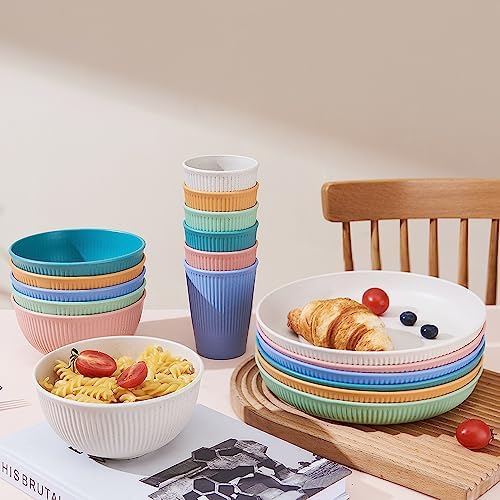 18pcs Unbreakable Reusable Dinnerware Set