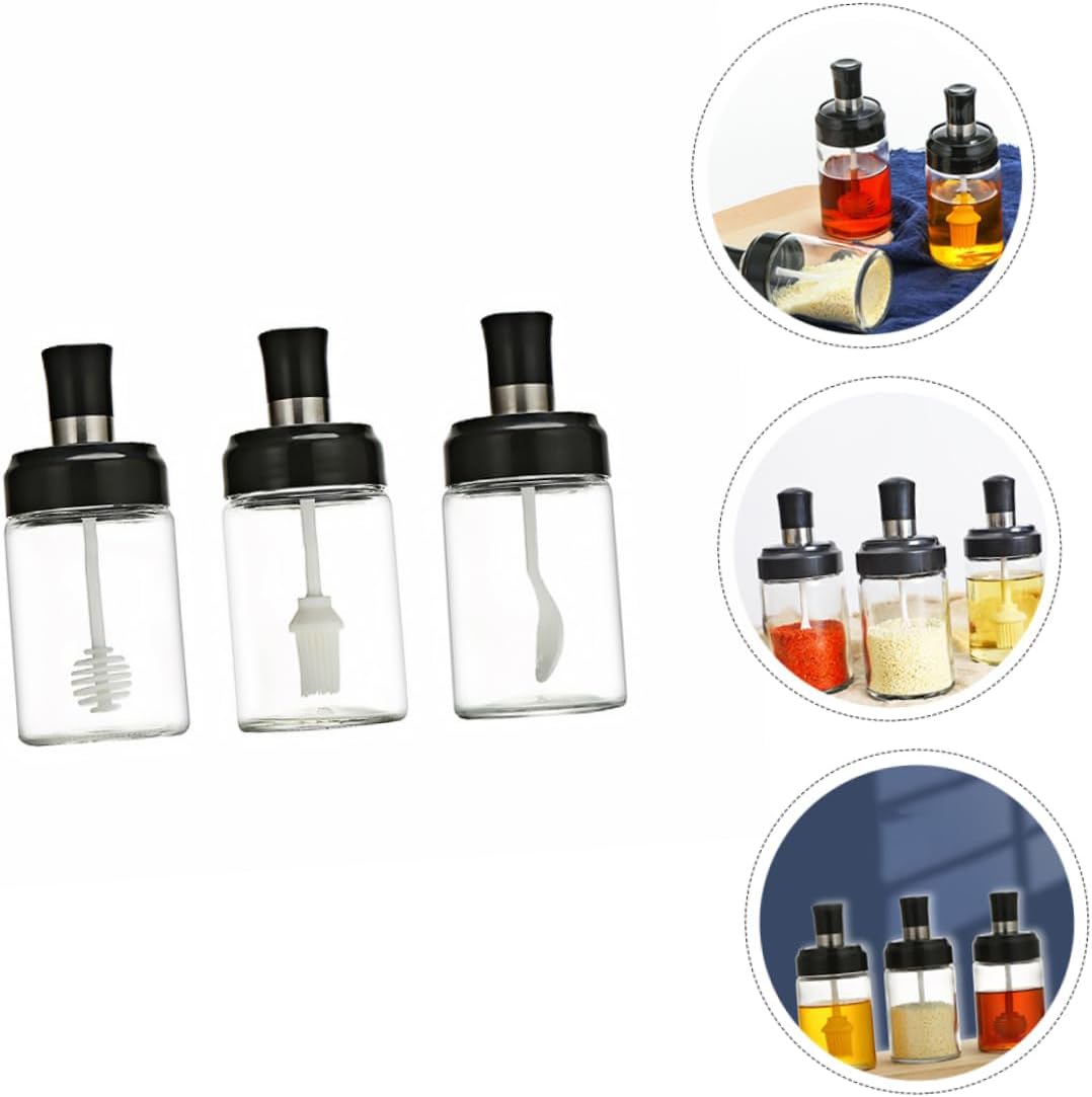 3Pcs 250ml Kitchen Seasoning Bowl Set Condiment Squeeze Bottle