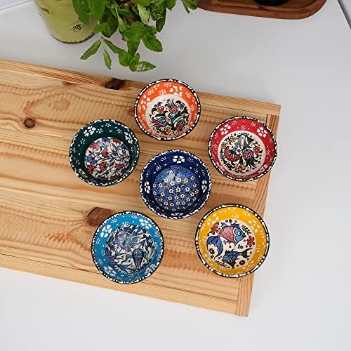 BCS Ceramic Pinch Bowls Set of 6 - Perfect for Cooking and Charcuterie