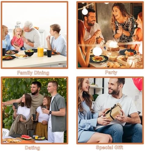 Organic Reusable Plastic Dinnerware Set with Wheat Straw